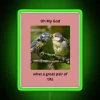 Vibrant Rainbow Great Tit Bird Shaped Neon Decor Sign Art