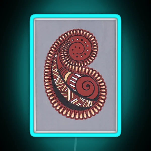 Paisley Design Pattern RGB Neon Sign