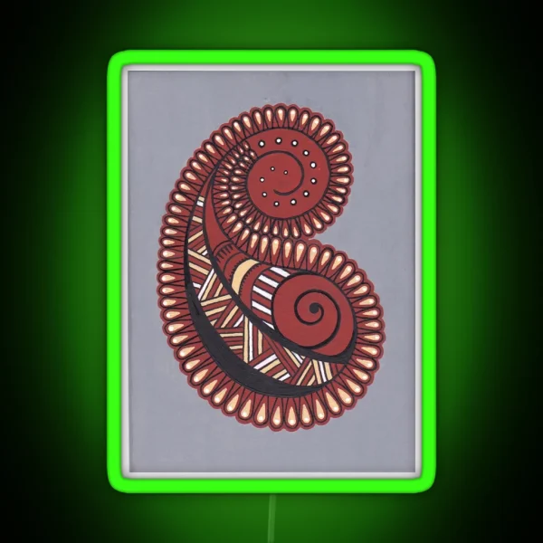 Paisley Design Pattern RGB Neon Sign