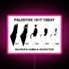Vintage-inspired Palestine map art protesting Israeli occupation since 1917 in RGB
