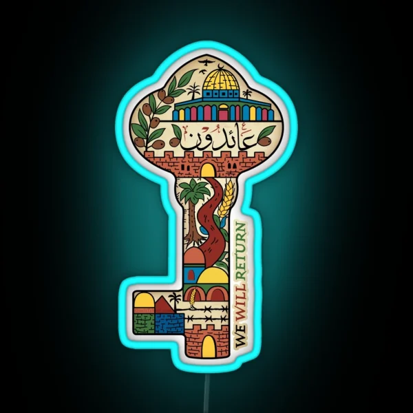 Palestinian Key Of Return Palestine Freedom Human RGB Neon Sign