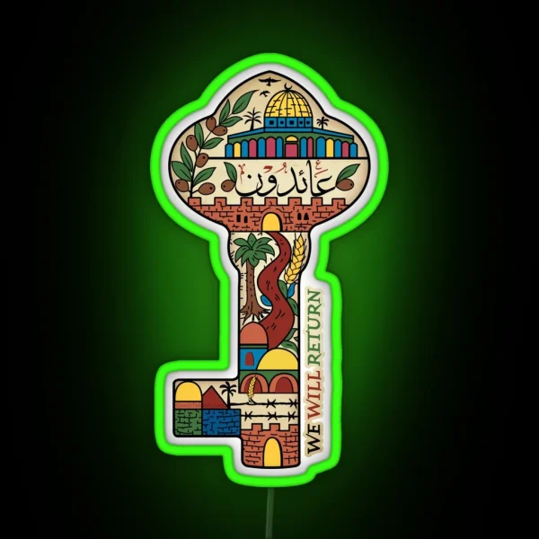 Palestinian Key Of Return Palestine Freedom Human RGB Neon Sign