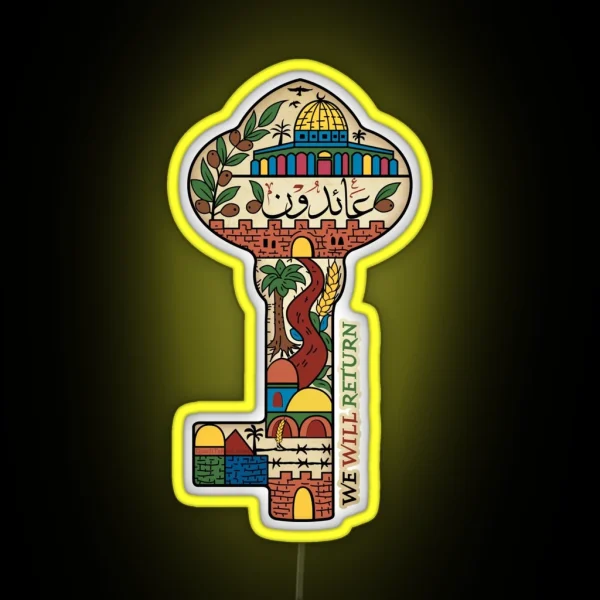 Palestinian Key Of Return Palestine Freedom Human RGB Neon Sign