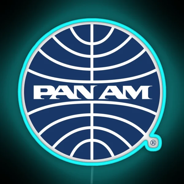 Pan Am Mid 1950s Globe Inverted RGB Neon Sign
