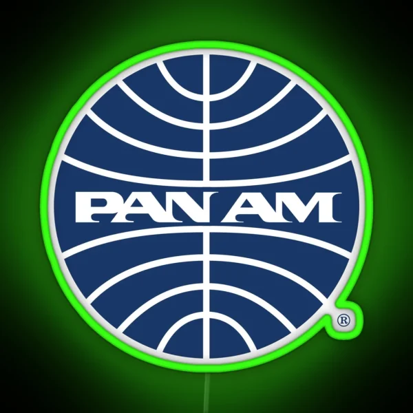 Pan Am Mid 1950s Globe Inverted RGB Neon Sign