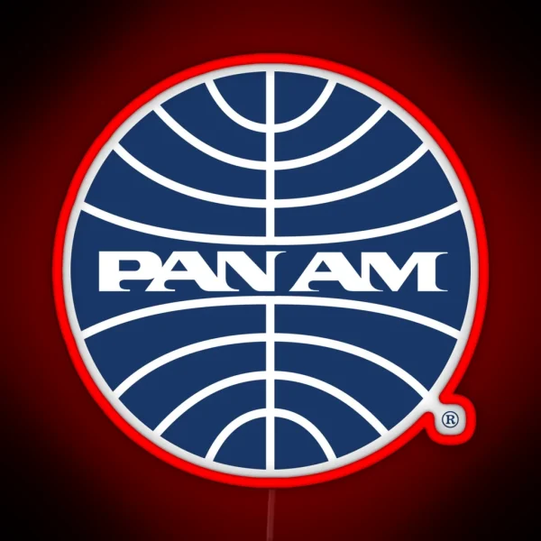 Pan Am Mid 1950s Globe Inverted RGB Neon Sign