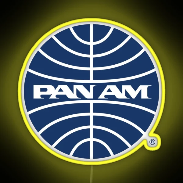 Pan Am Mid 1950s Globe Inverted RGB Neon Sign