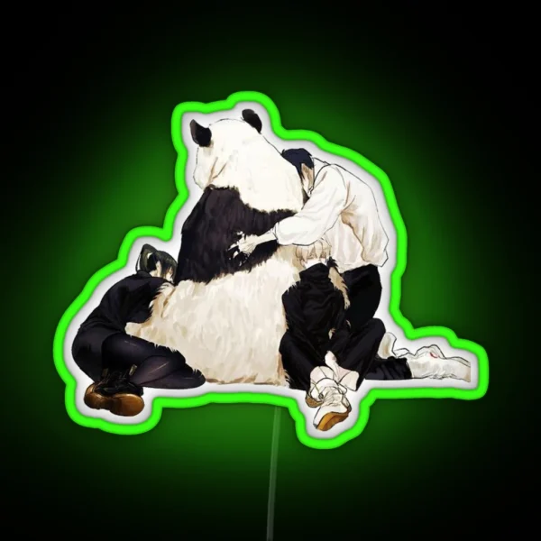 Panda Cuddle RGB Neon Sign