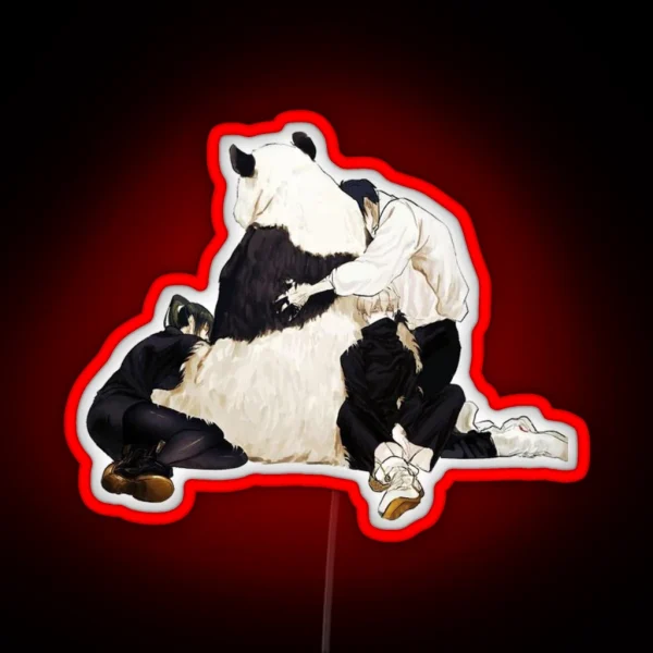 Panda Cuddle RGB Neon Sign