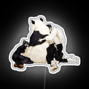 Panda Cuddle RGB Neon Sign