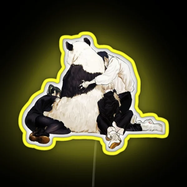 Panda Cuddle RGB Neon Sign