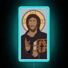 Eye-catching Pantocrator Icon in Vibrant Neon RGB Color Display