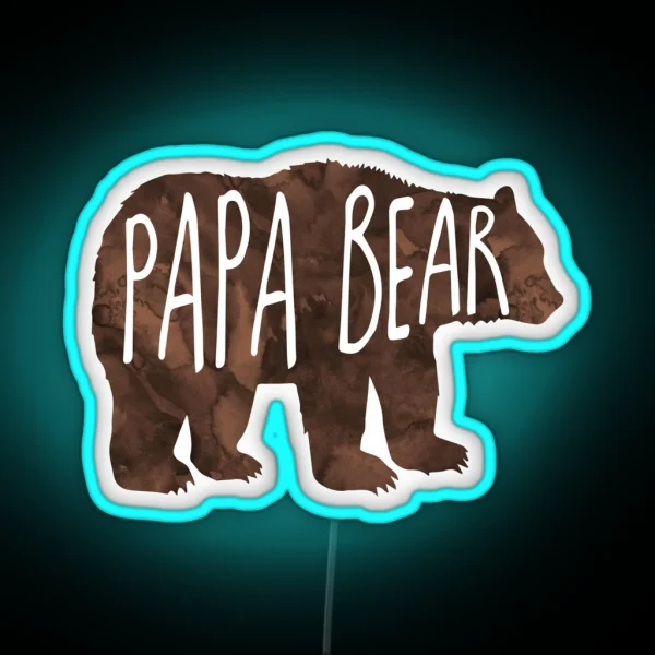Papa Bear RGB Neon Sign