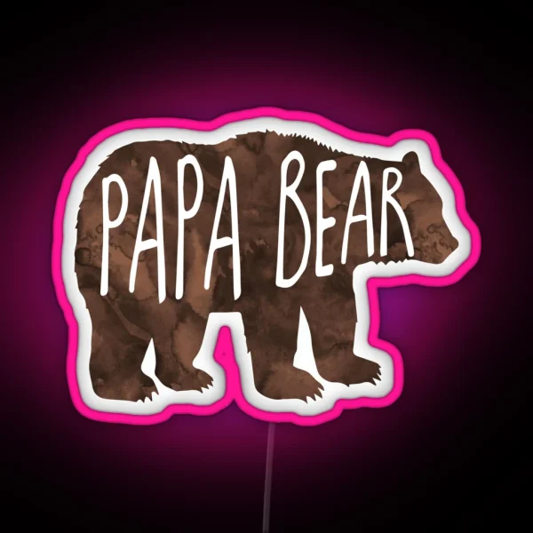 Papa Bear RGB Neon Sign