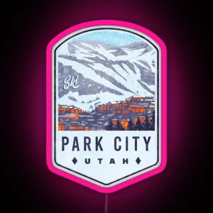 Park City Utah Ski Badge RGB Neon Sign