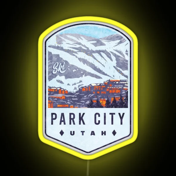 Park City Utah Ski Badge RGB Neon Sign