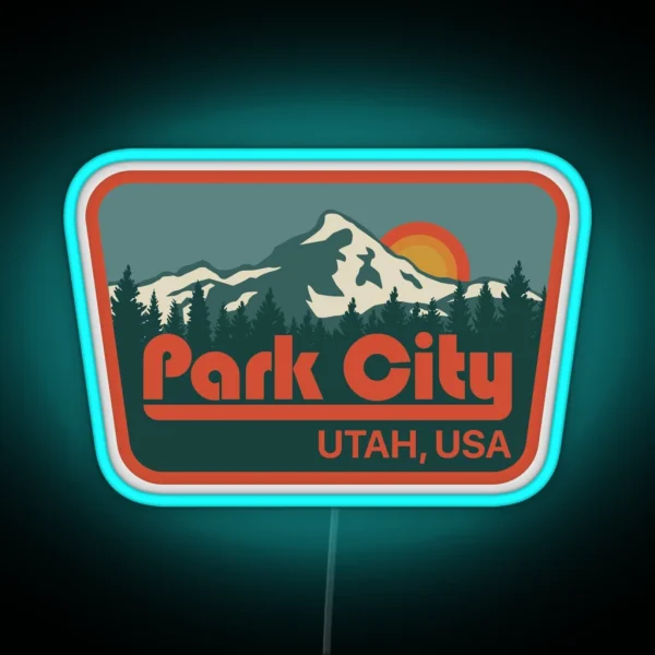 Park City Utah Winter Resort RGB Neon Sign