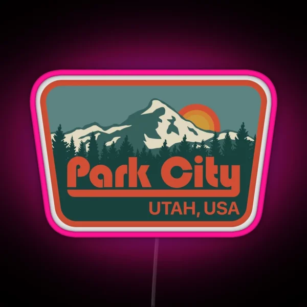Park City Utah Winter Resort RGB Neon Sign