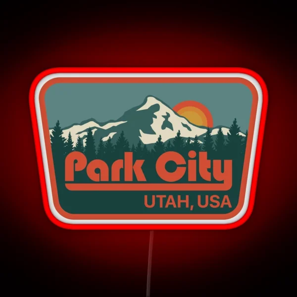 Park City Utah Winter Resort RGB Neon Sign