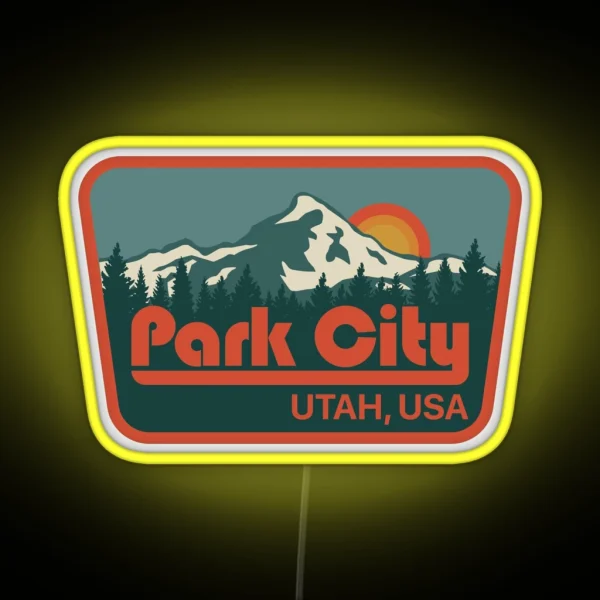 Park City Utah Winter Resort RGB Neon Sign