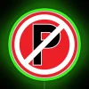 Vibrant Parking Prohibition Warning Signs in High-Quality RGB Neon Design