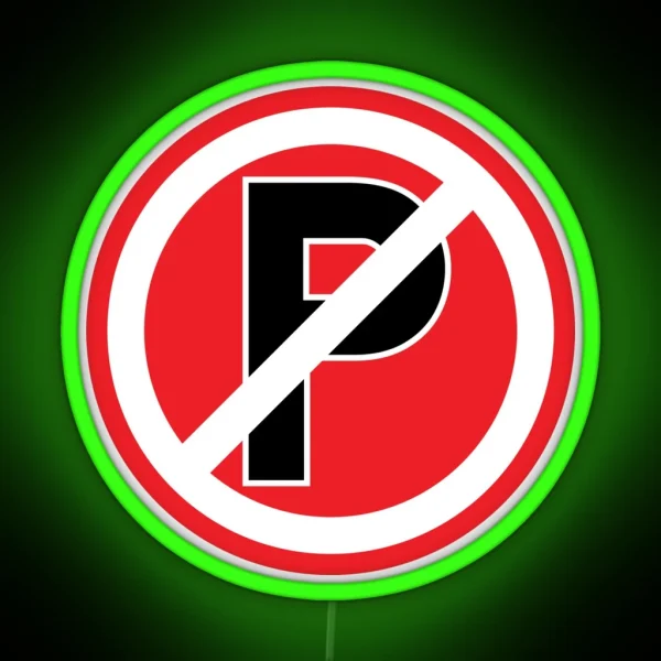 Parking Prohibition Symbol Sign RGB Neon Sign