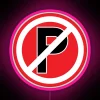 RGB Neon LED Parking Restriction Warning Sign with Illuminated Graphics