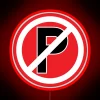 RGB Illuminated Parking Prohibited No Parking Sign Warning Indicator Symbol