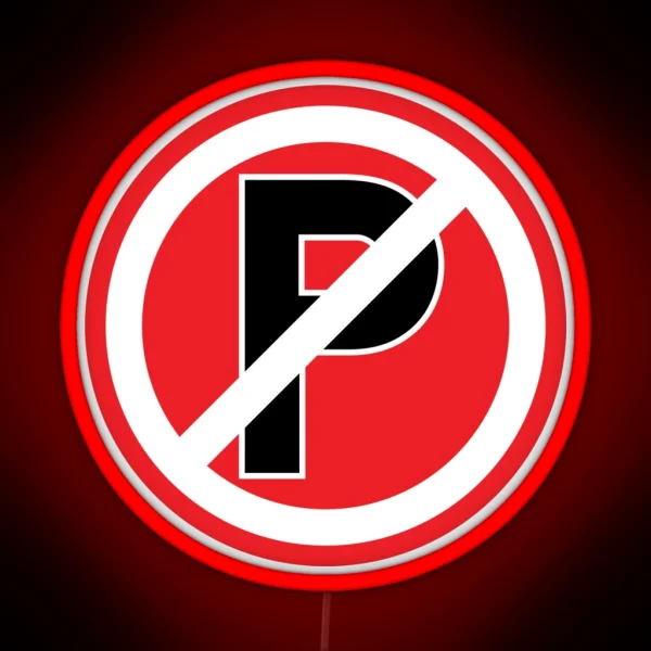 Parking Prohibition Symbol Sign RGB Neon Sign