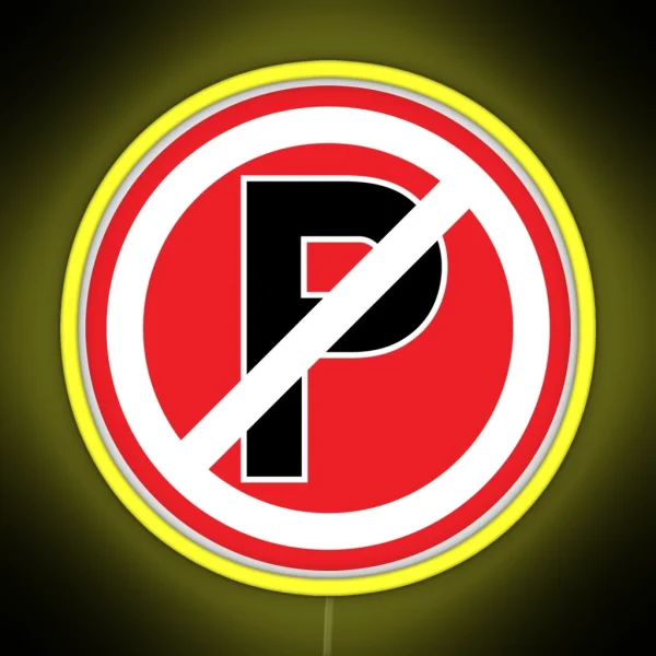 Parking Prohibition Symbol Sign RGB Neon Sign