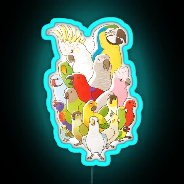 Parrot Party RGB Neon Sign