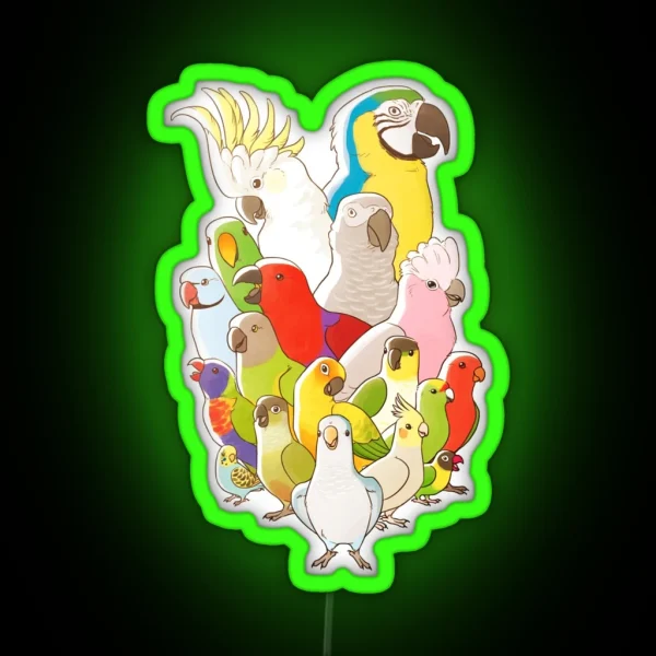 Parrot Party RGB Neon Sign