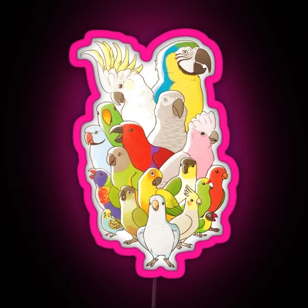 Parrot Party RGB Neon Sign