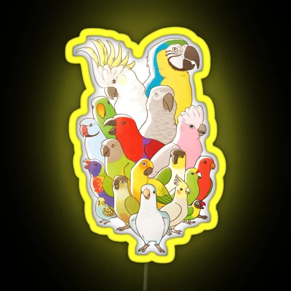 Parrot Party RGB Neon Sign