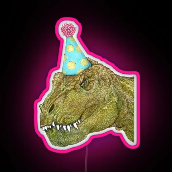 Party Dinosaur RGB Neon Sign