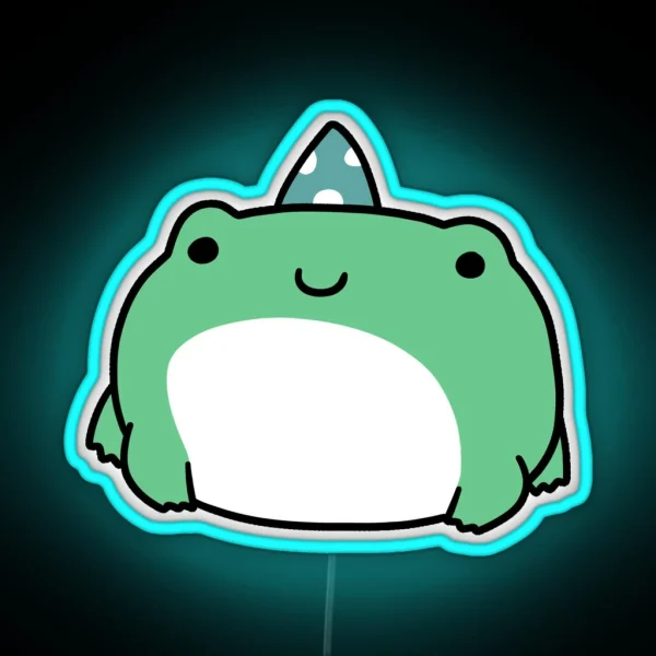 Party Hat Frog RGB Neon Sign