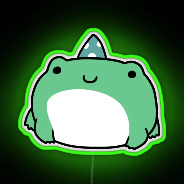 Party Hat Frog RGB Neon Sign