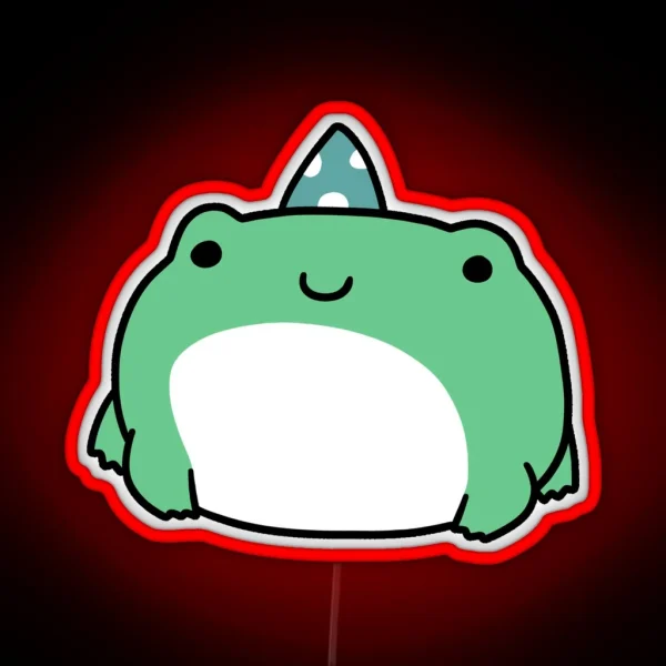 Party Hat Frog RGB Neon Sign