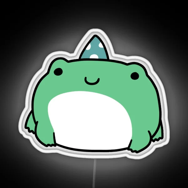 Party Hat Frog RGB Neon Sign