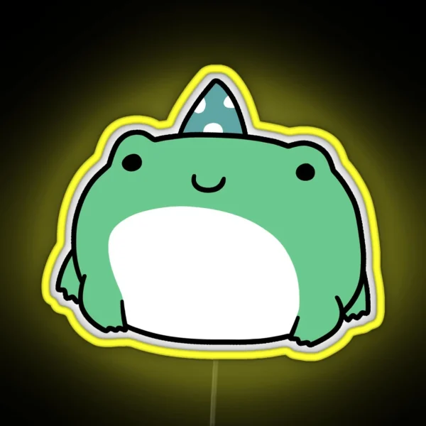 Party Hat Frog RGB Neon Sign