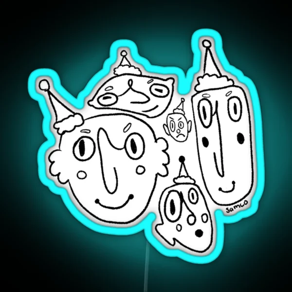 Party Hats RGB Neon Sign