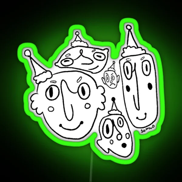 Party Hats RGB Neon Sign