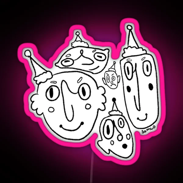 Party Hats RGB Neon Sign