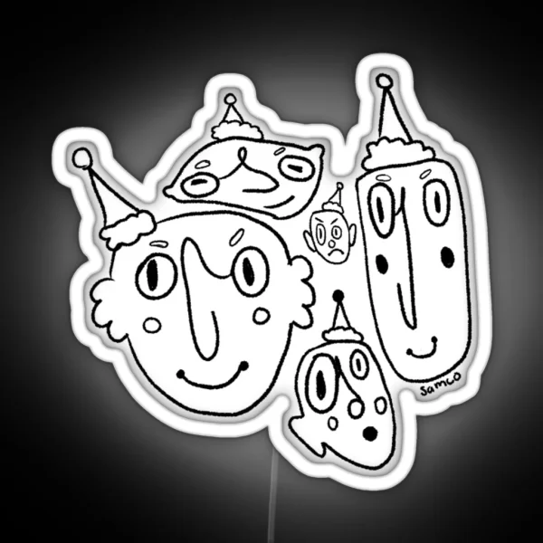 Party Hats RGB Neon Sign