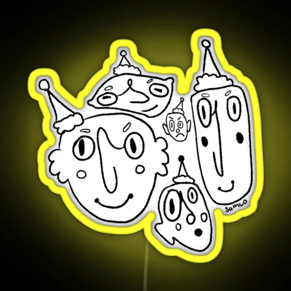 Party Hats RGB Neon Sign