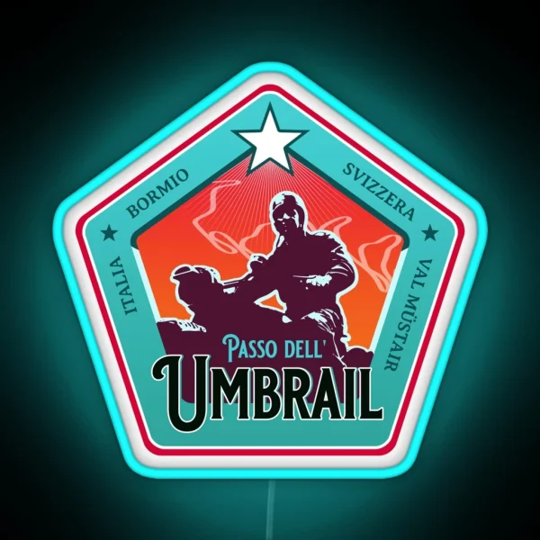 Passo Dell Umbrail Italy Switzerland Retro RGB Neon Sign