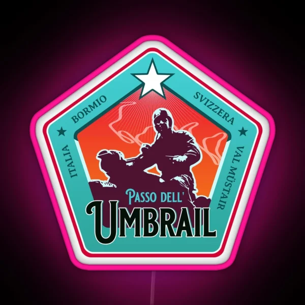 Passo Dell Umbrail Italy Switzerland Retro RGB Neon Sign