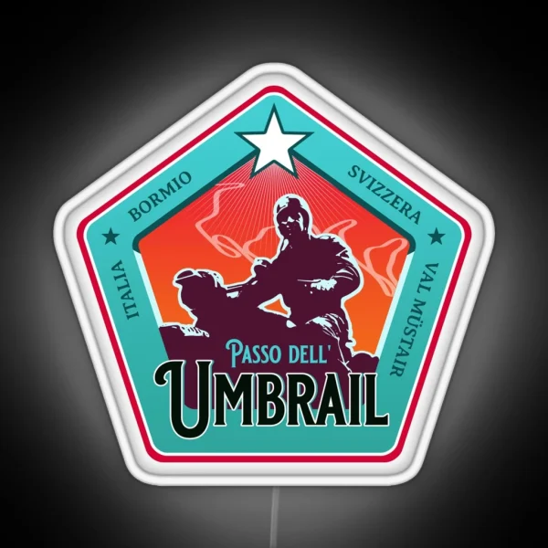 Passo Dell Umbrail Italy Switzerland Retro RGB Neon Sign