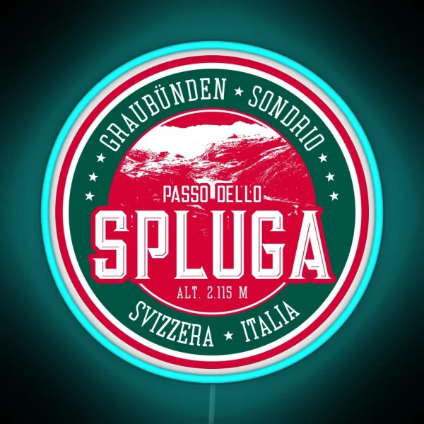 Passo Dello Spluga Italy Switzerland Led Led RGB Neon Sign