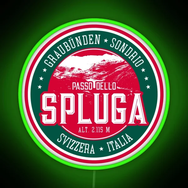 Passo Dello Spluga Italy Switzerland Led Led RGB Neon Sign